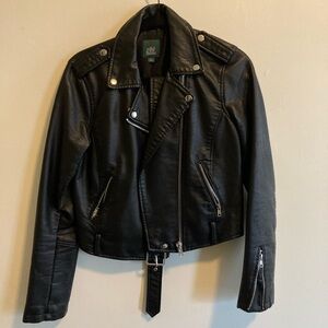 Wild Fable Black Faux Leather Moto Jacket